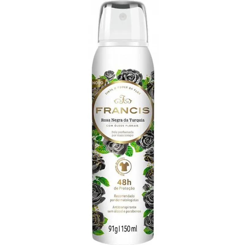 Desodorante Aero Francis 150ml Clássico Preto