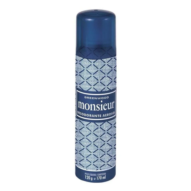Desodorante Aerosol 120g/170ml - Monsieur (Azul)