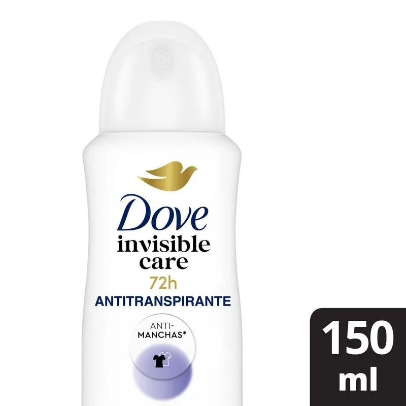 Desodorante Antitranspirante Dove Invisible Care Suave 72h Aerossol 150ml