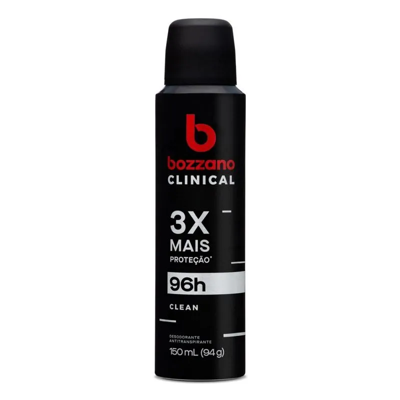 Desodorante Antitranspirante Bozzano Clinical Clean 96h Aerossol 150ml