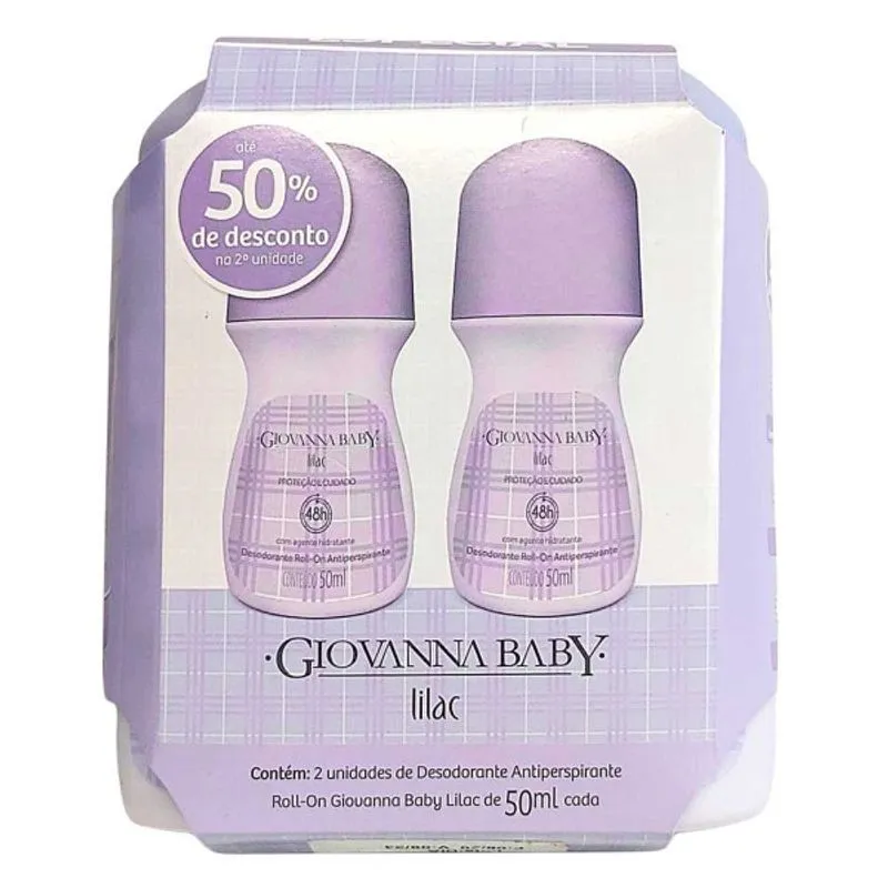 Desodorante Giovanna Baby Roll-On Lilac - 2 Unidades