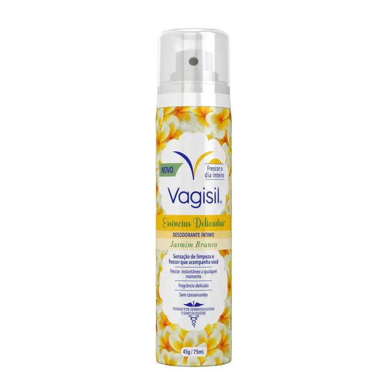 Desodorante Íntimo Vagisil Essências Delicadas Jasmim Branco 75ml