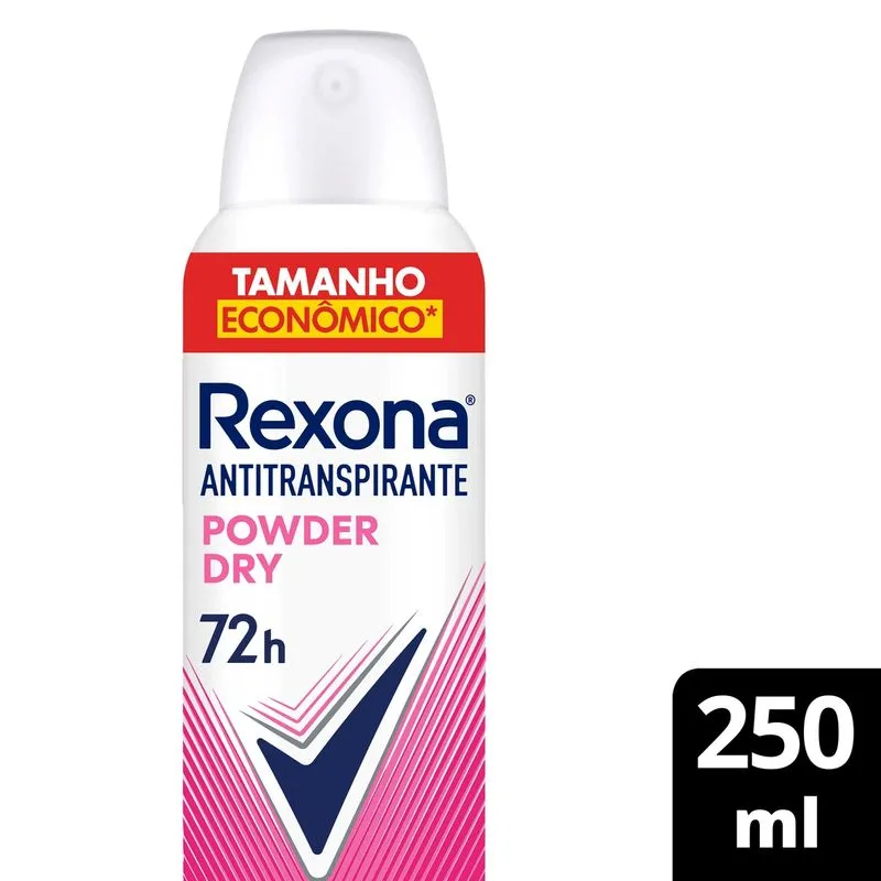 Desodorante Antitranspirante Rexona Powder Dry 72h Aerossol 250ml