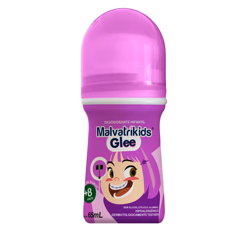 Desodorante Infantil Malvatrikids Glee +8 anos Fragrância Suave Roll On 65ml