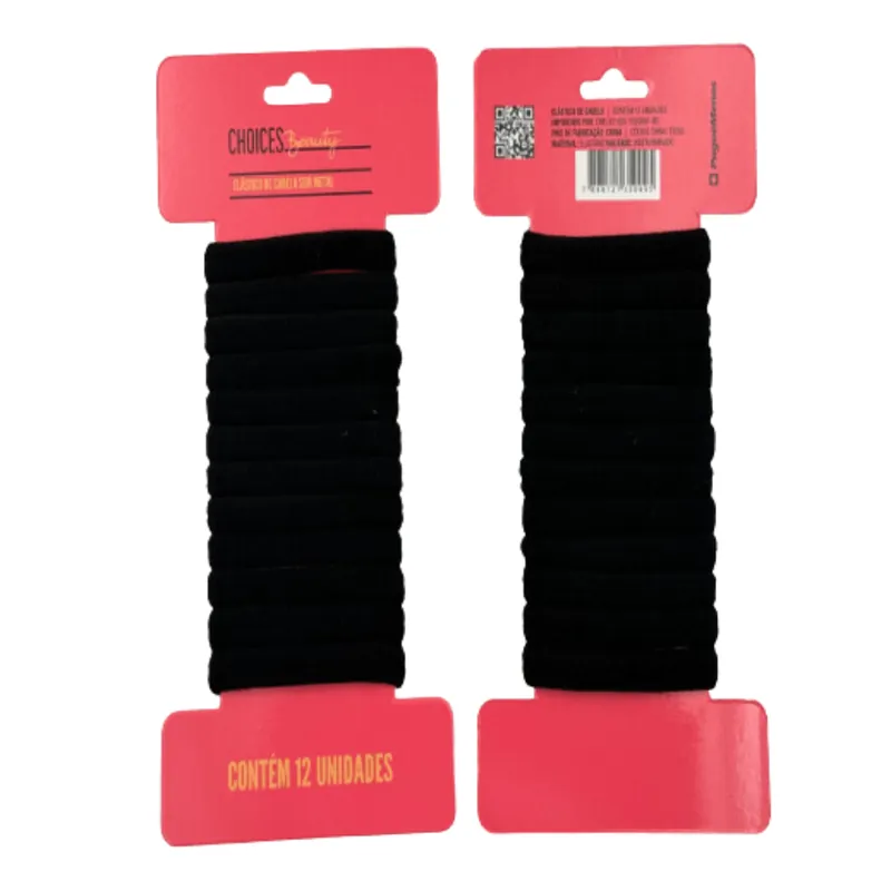 Elastico De Cabelo choices beauty Preto 12 Unidades
