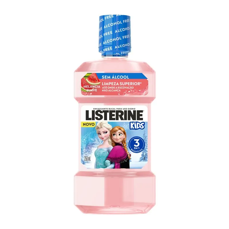 Enxaguante Bucal Antisséptico Listerine Kids Zero Álcool Melancia Suave 250ml