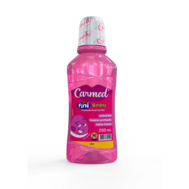 Enxaguante Bucal Carmed Fini Beijos com Flúor Zero Álcool 250ml