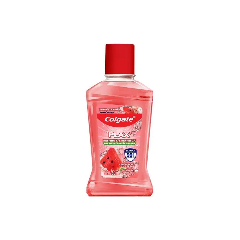 Enxaguante Bucal de Melancia Colgate Plax Respira e Refresca 60ml