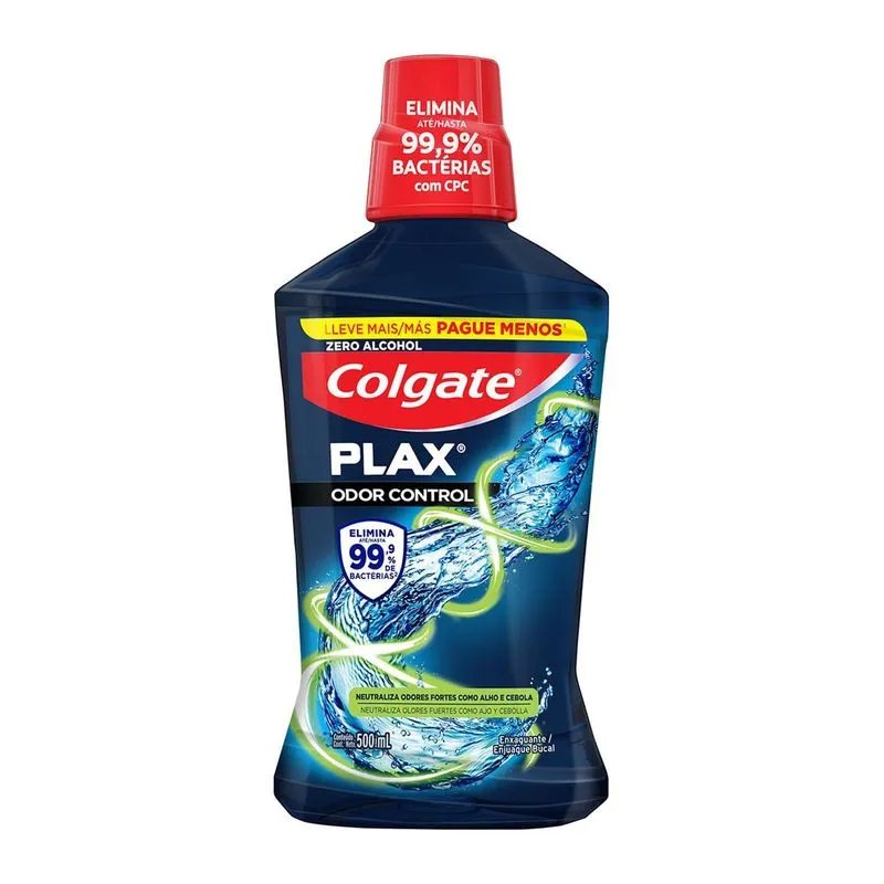 Enxaguante Bucal Colgate Plax Odor Control Zero Álcool 500ml