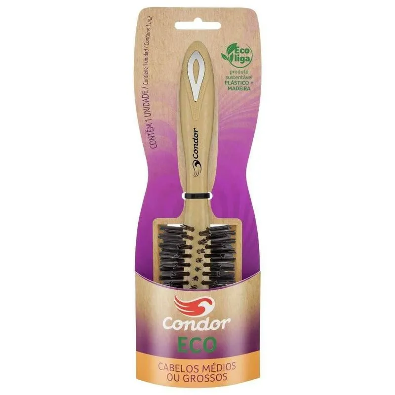 Escova de Cabelo Condor Eco R-6806 - Para Cabelos Médios ou Grossos