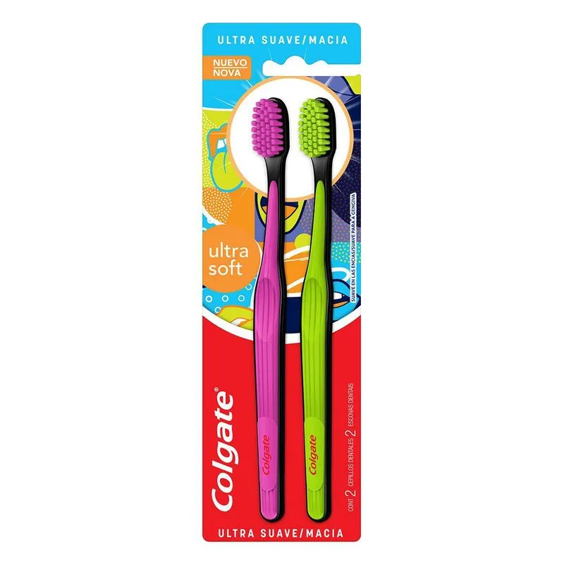 Escova Dental Colgate Ultra Soft Cerdas Ulta Macia Cores Sortidas 2 Unidades