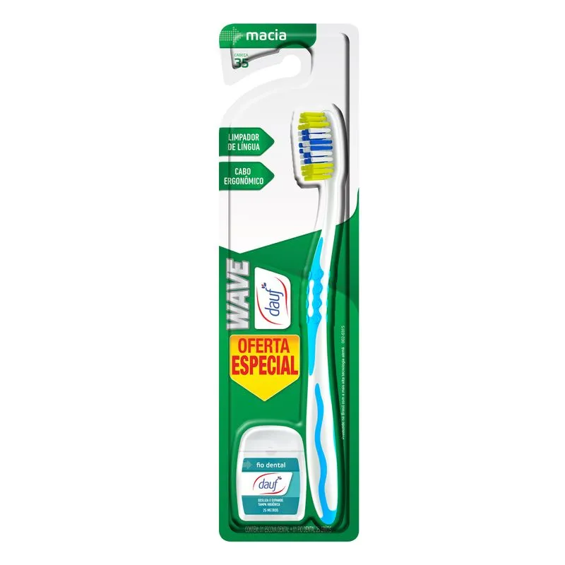 Escova Dental Dauf Wave Média 1 Unidade