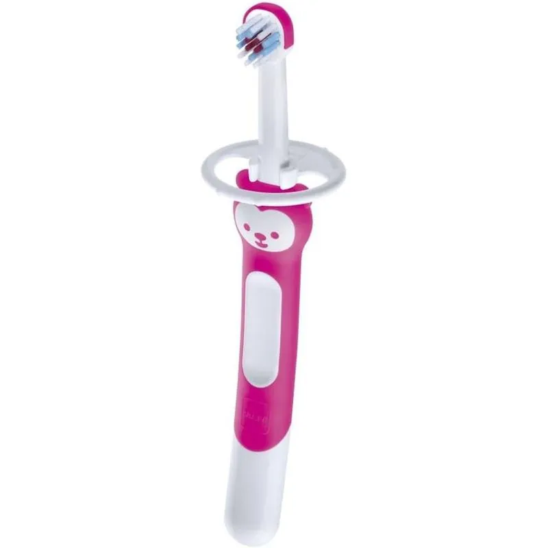 Escova Dental Infantil MAM Training Brush +6 meses Rosa 1 Unidade