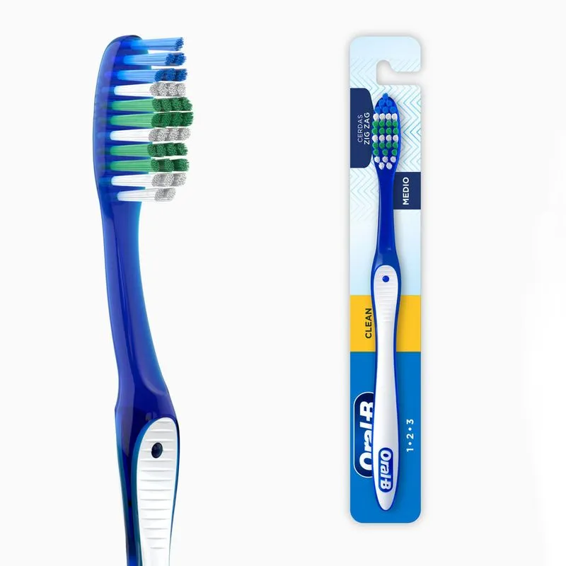 Escova Dental Oral-B 123 Limpeza Brilhante Cerdas Macias 1 Unidade