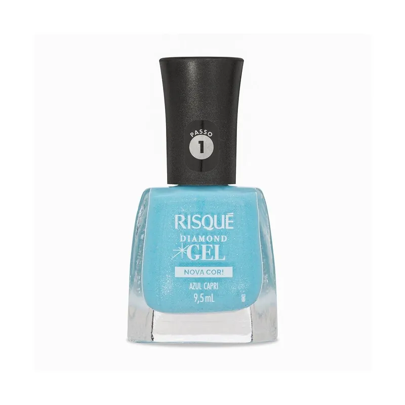 Esmalte Azul Risqué Diamond Gel Azul Capri Glitter 9,5ml