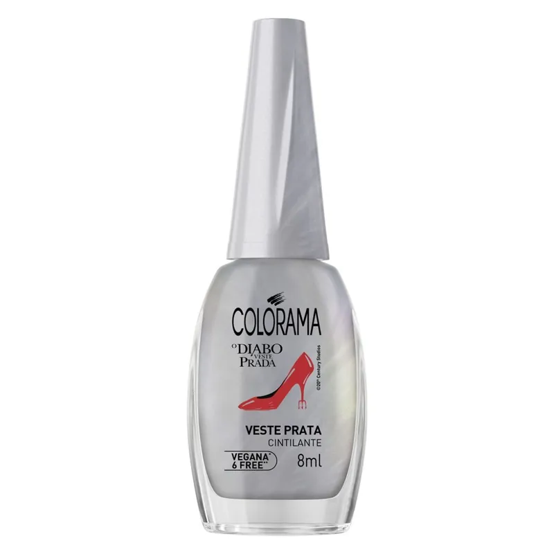 Esmalte Colorama O Diabo Veste Prada Cintilante Veste Prata 8ml