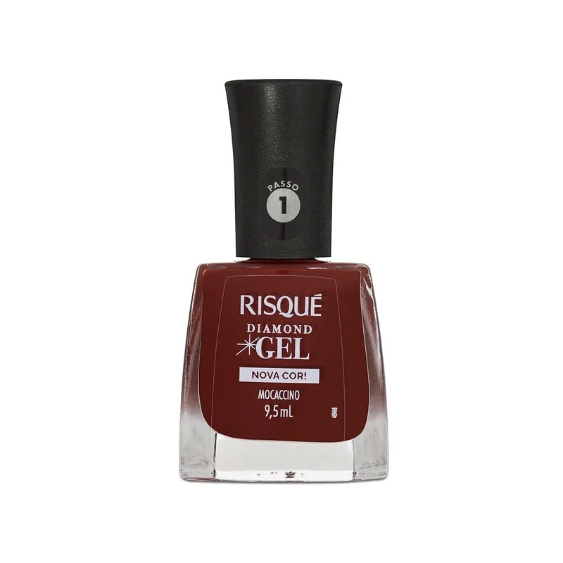 Esmalte Marrom Risqué Diamond Gel Mocaccino Cremoso 9,5ml