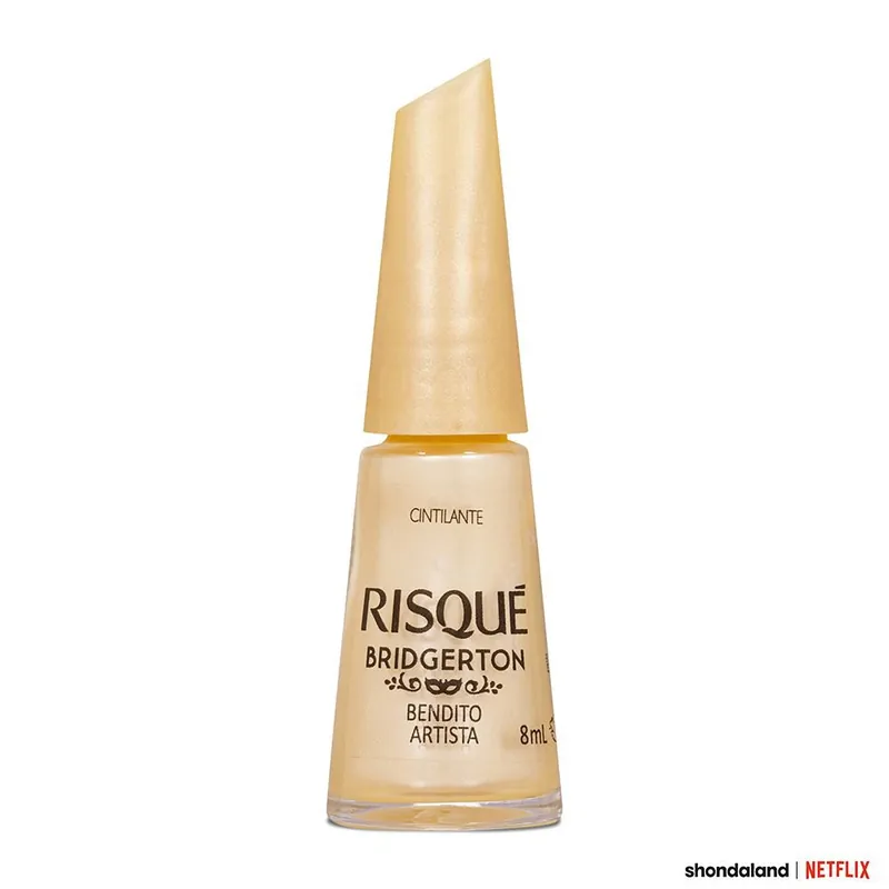 Esmalte Risqué Amarelo Bridgerton Bendito Artista Cintilante 8ml