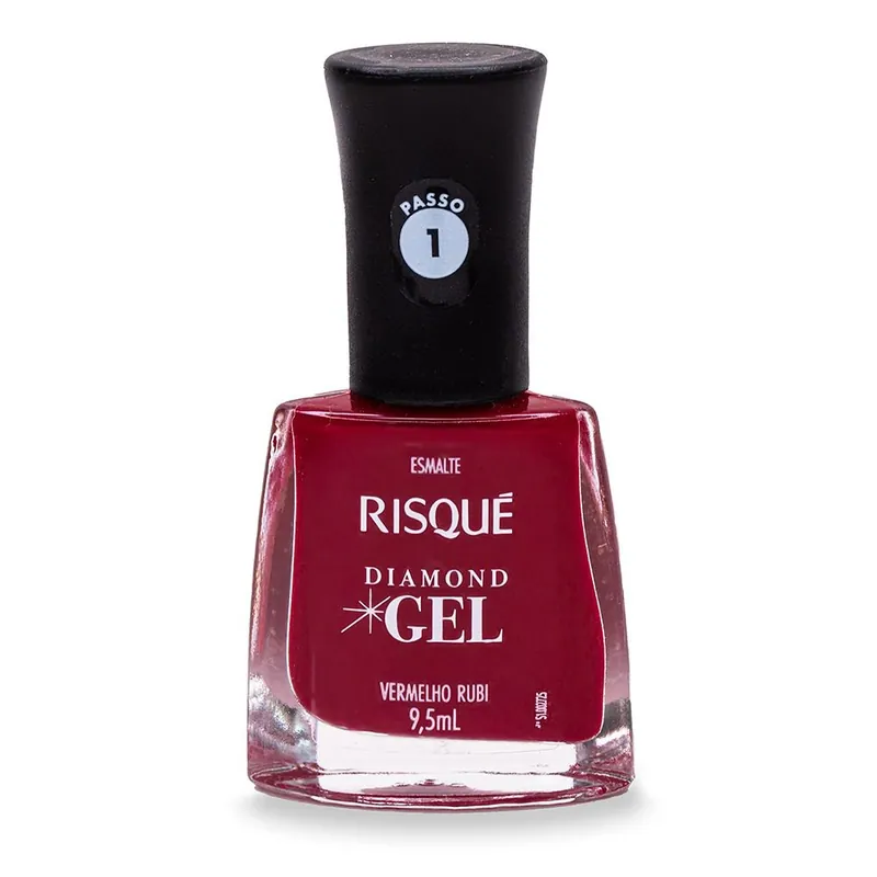 Esmalte Risqué Diamond Gel Vermelho Rubi Cremoso 9,5ml
