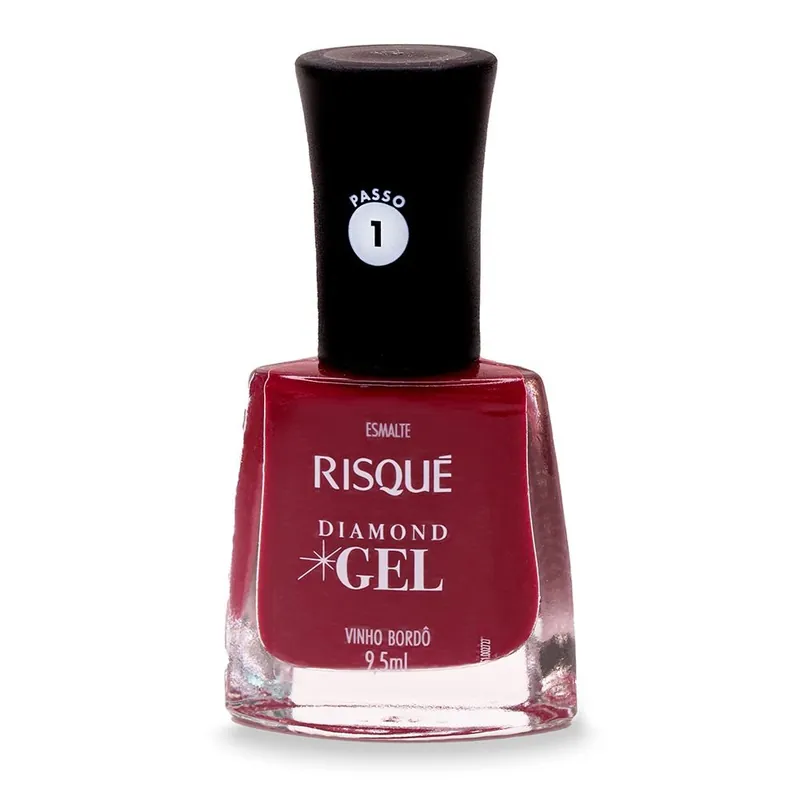 Esmalte Risqué Diamond Gel Vinho Bordô Cremoso 9,5ml