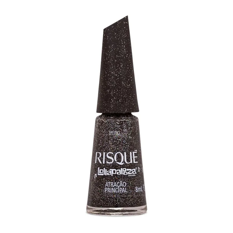 Esmalte Preto Efeito Risqué & Lollapalooza Brasil Atração Principal 8ml
