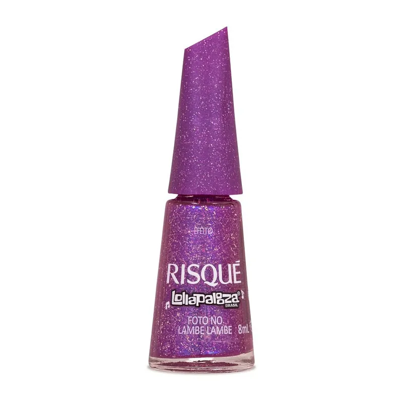 Esmalte Roxo Efeito Risqué & Lollapalooza Brasil Foto no Lambe Lambe 8ml