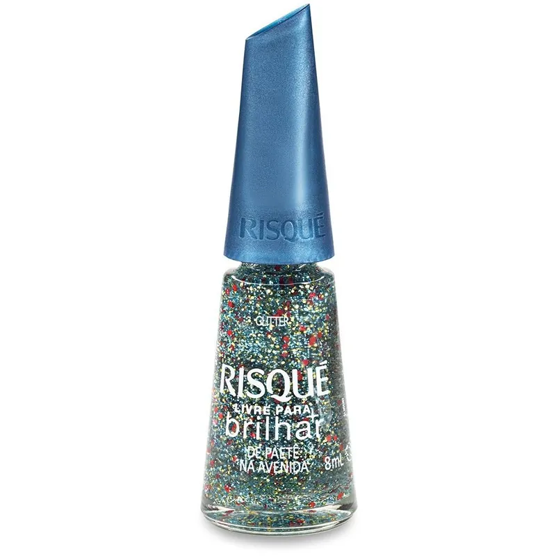 Esmalte Risqué Livre Para Brilhar De Paetê Na Avenida Glitter 8ml
