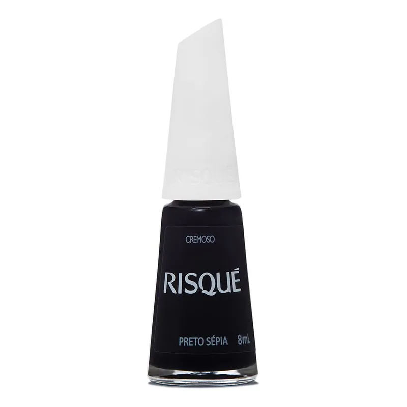 Esmalte Risqué Hipoalergênico Preto Sépia Ultra Cremoso 8ml