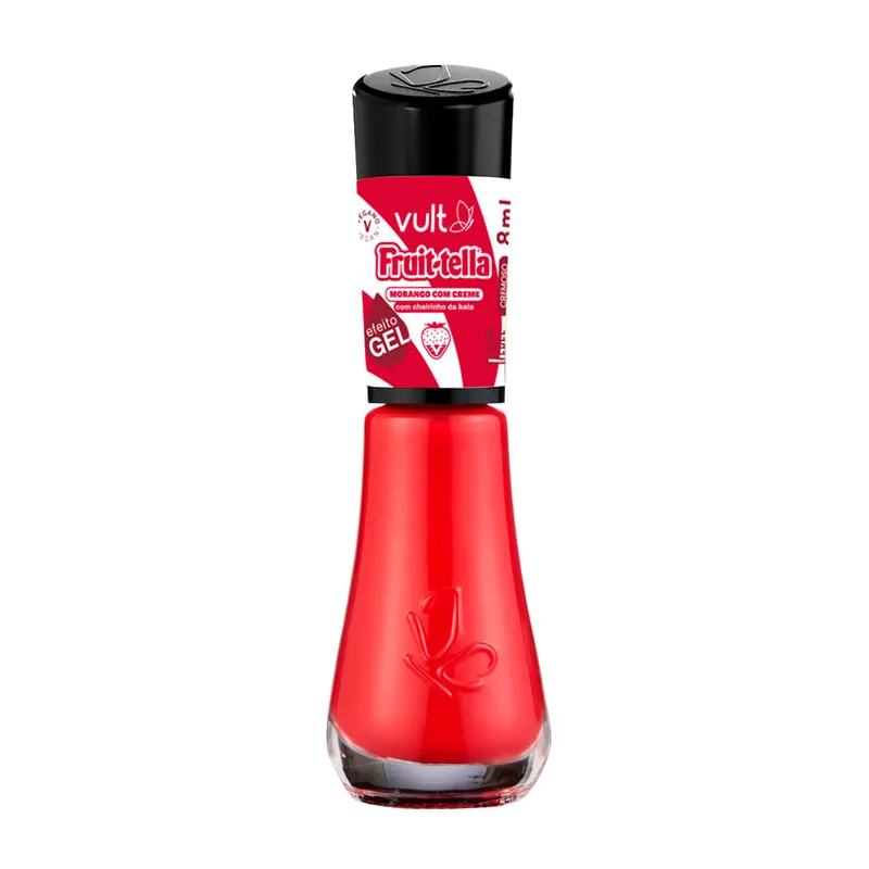 Esmalte Vult Fruit-tella Efeito Gel Morango com Creme Cremoso 8ml