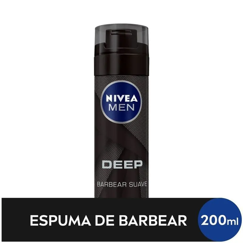Espuma de Barbear Nivea Men Deep Black Carvão Ativado 200ml