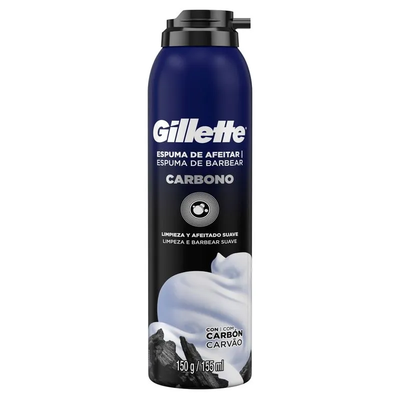 Espuma de Barbear Gillette Carbono Carvão Ativado 155ml