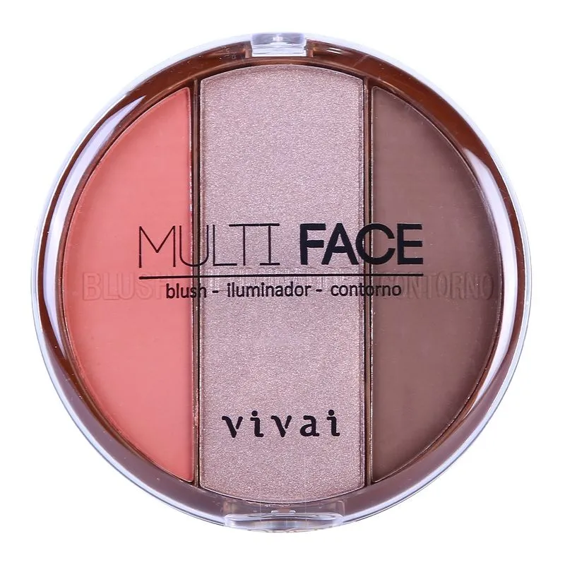 Estojo Multi Face Blush Iluminador Contorno Vivai