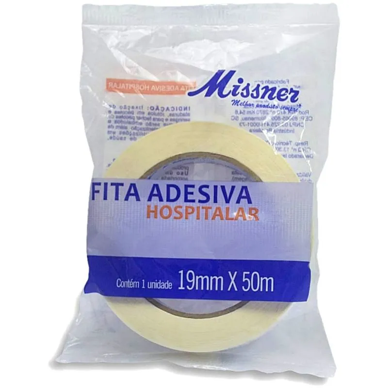 Fita Adesiva Crepe Hospitalar Missner 19mmx50m - unidade