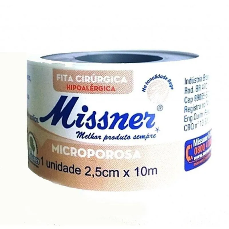 Fita Microporosa Missner Bege 2,5cm x 10m