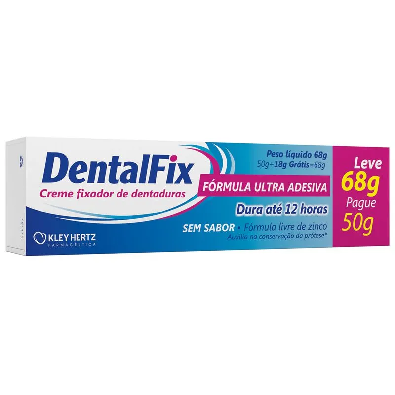Fixador de Prótese Dentalfix Ultra Adesiva 12h Sem Sabor Creme 68g