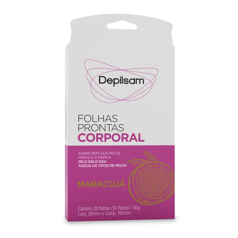 Folhas Prontas Corporal Depilsam Maracujá 10 Pares