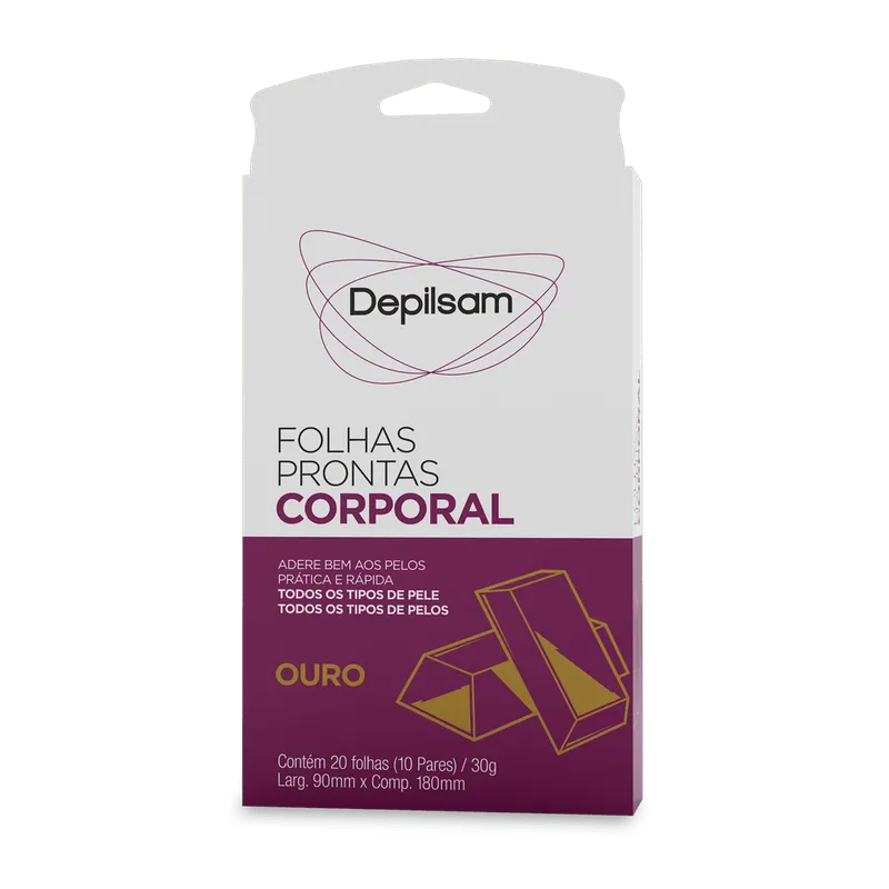 Folhas Prontas Corporal Depilsam Ouro 10 Pares