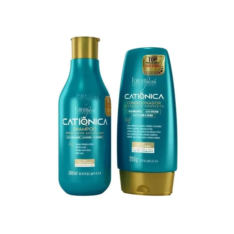Forever Liss Catiônica Shampoo 300ml + Condicionador 200g