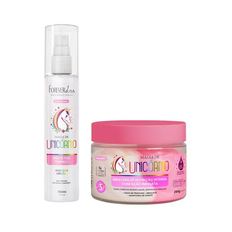 Forever Liss - Kit Magia de Unicórnio Protetor 150g + Máscara 250g