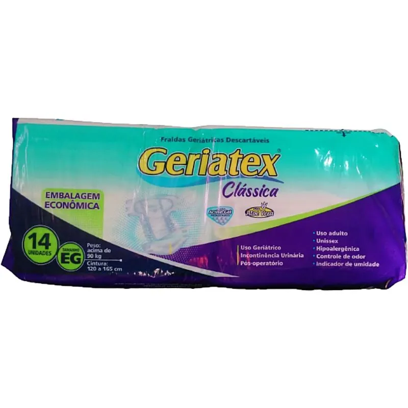 Fralda Geriátrica Geriatex Clássica Tam EG 14 unidades