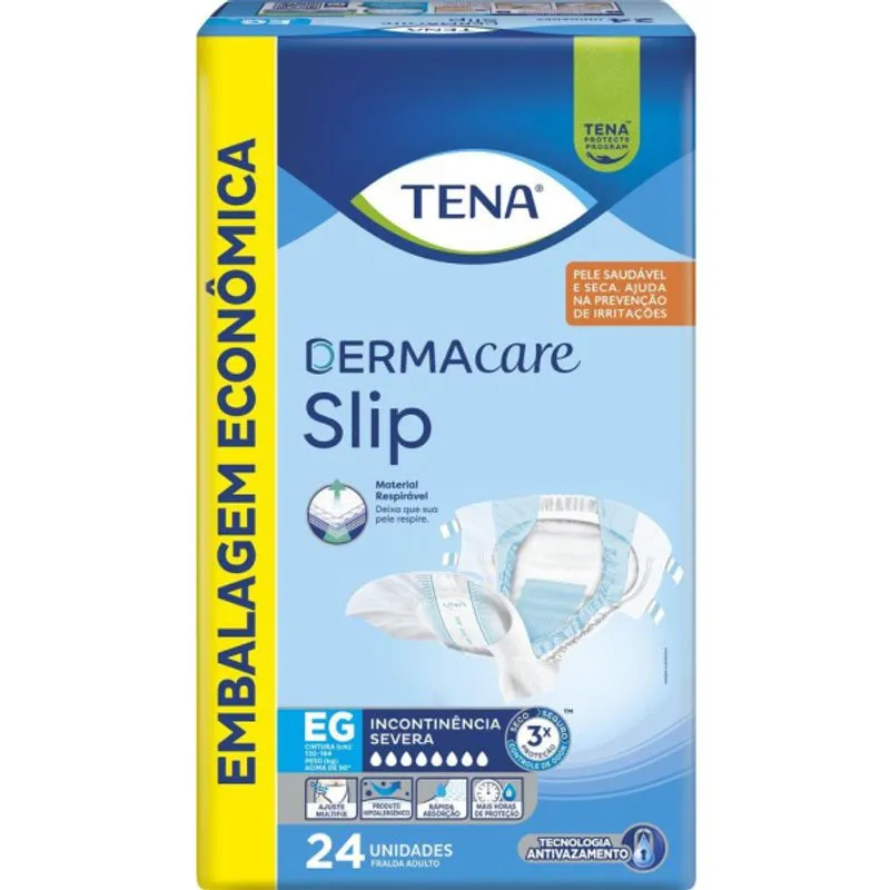 Fralda Geriátrica Tena Slip Dermacare - EG - 24 Unidades