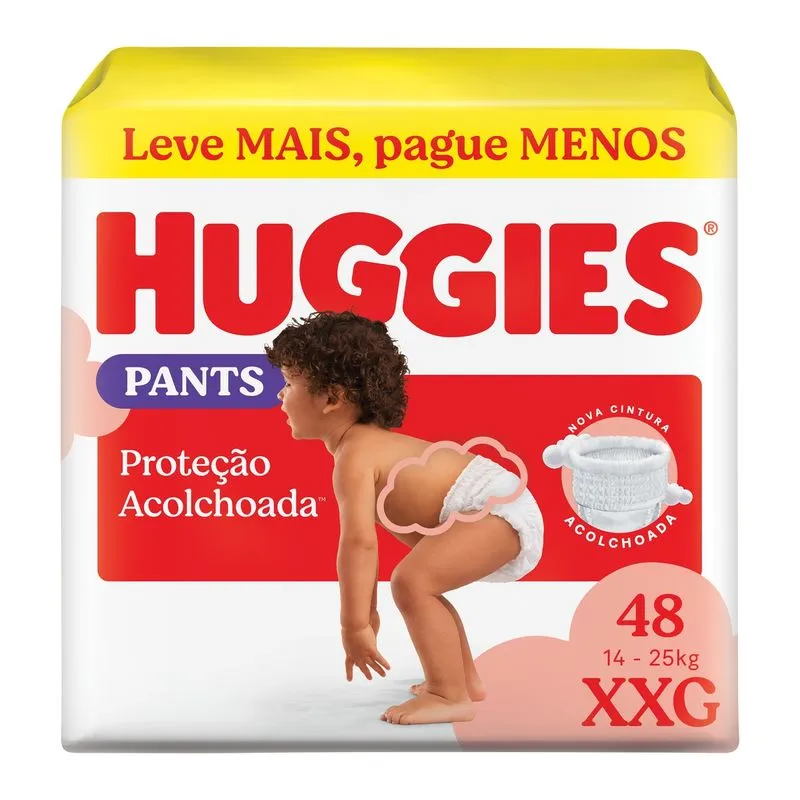 Fralda Pants Huggies Proteção Acolchoada XXG 48 Unidades