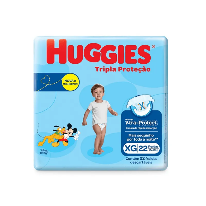 Fralda Huggies Tripla Proteção Jumbo - XG - 22 Unidades