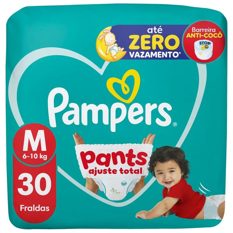 Fralda Pampers Pants Ajuste Total M 30 Unidades