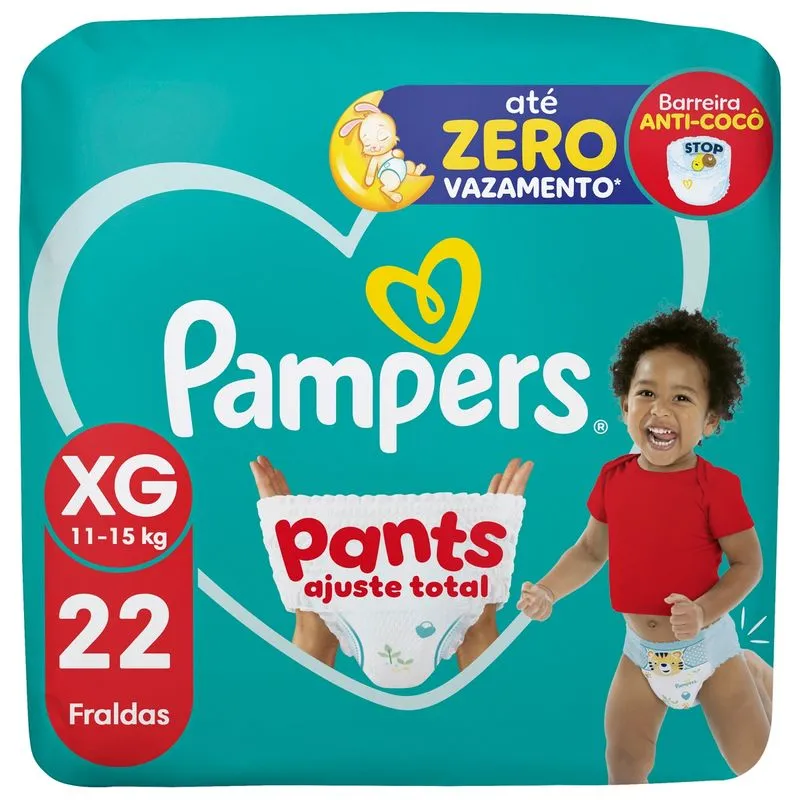 Fralda Pampers Pants Ajuste Total Xg 22 Unidades