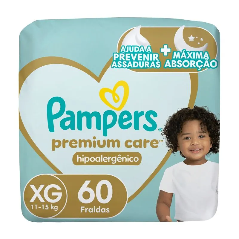 Fralda Pampers Premium Care XG 60 Unidades