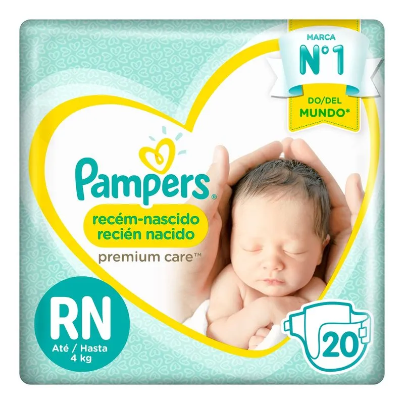 Fralda Pampers Premium Care Recém-Nascido RN 20 Unidades