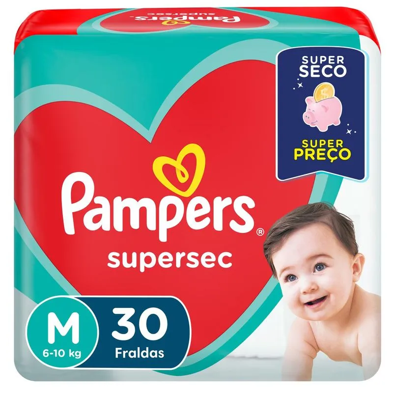 Fralda Pampers Supersec M 30 Unidades