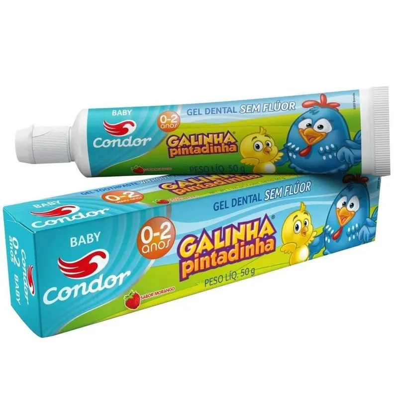 Gel Dental Condor Galinha Pintadinha Sem Flúor 0-2 Anos 50g