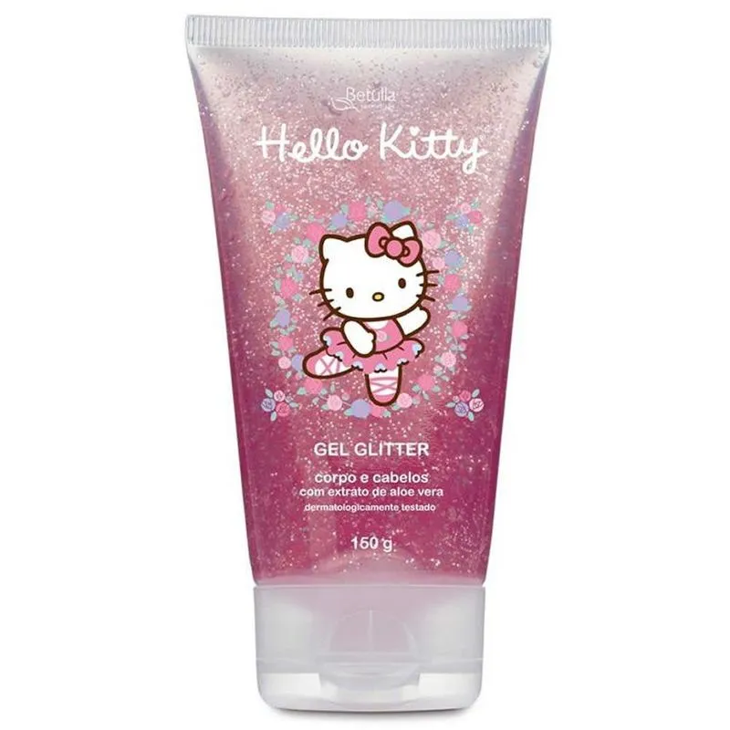 Gel Infantil para Cabelo e Corpo Glitter Hello Kitty 180g